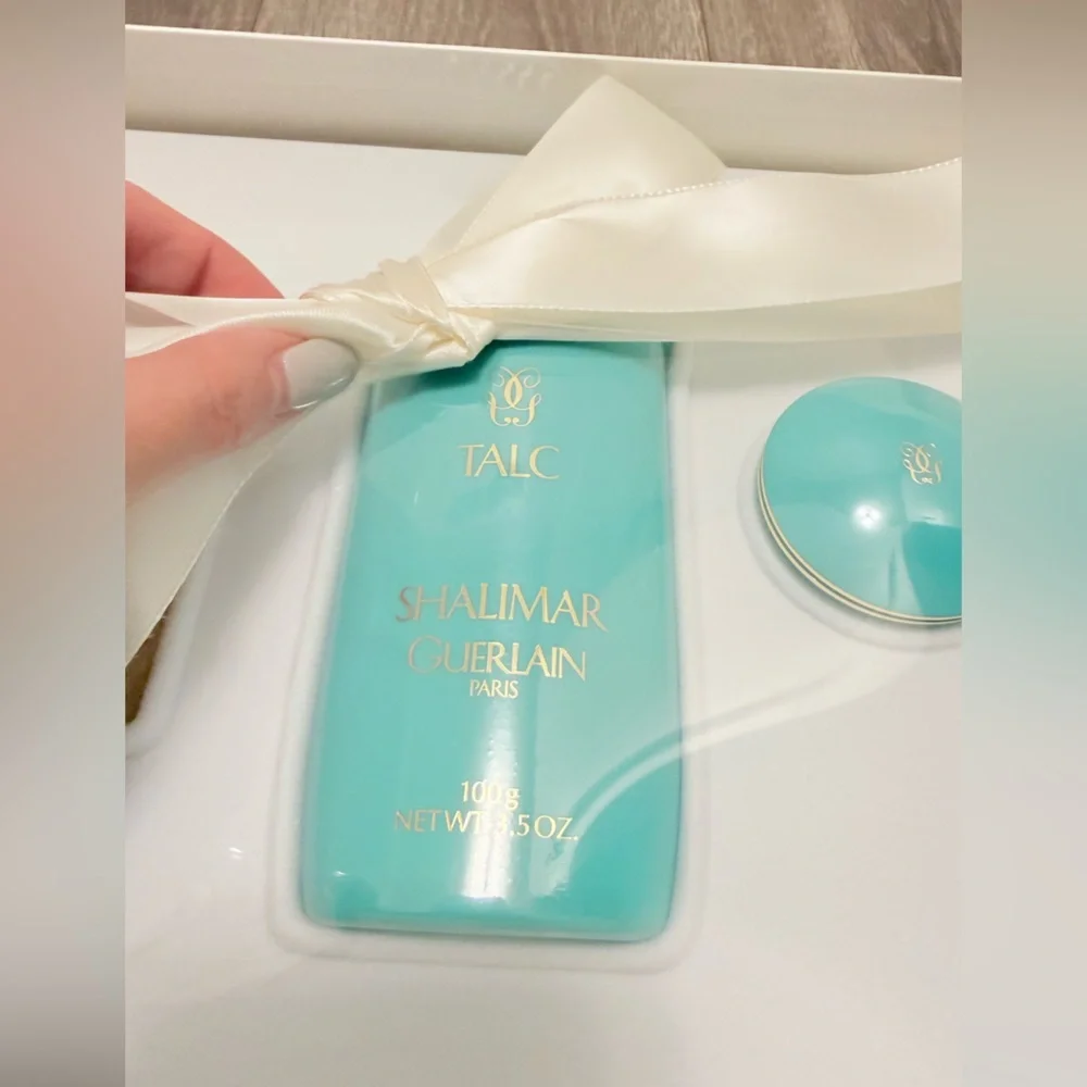 Vintage Shalimar By Guerlain Gift Set 1 Oz EDT 3.5 Oz Talc Body Cream New